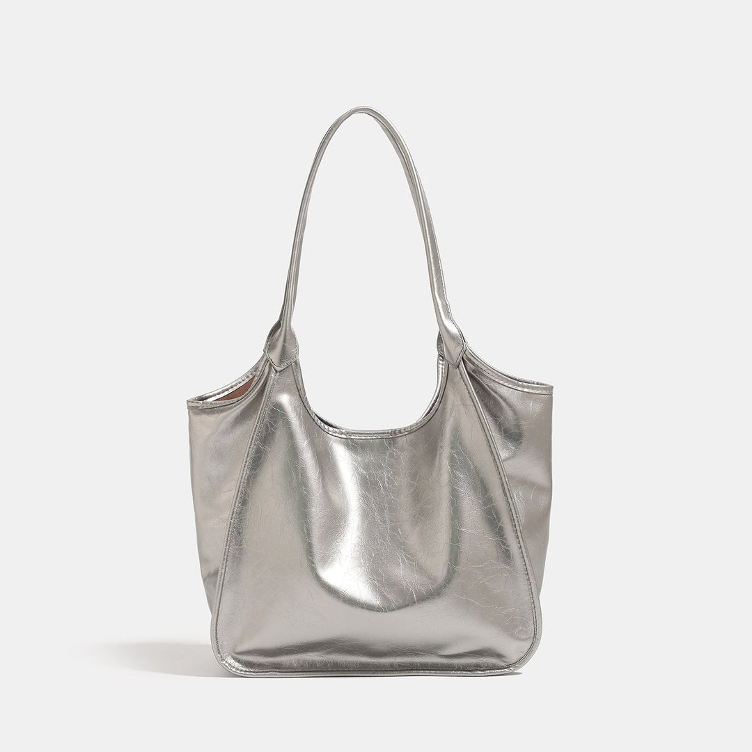 Women’s fashionable tote bag with shiny surface