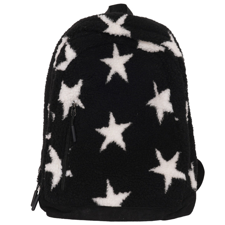 Cozy Fleece Star Print School Backpack