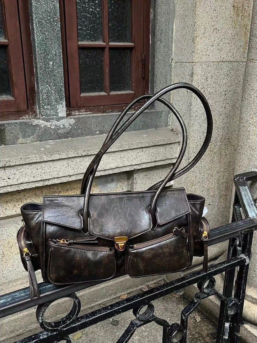 Retro Style Leather Handbag