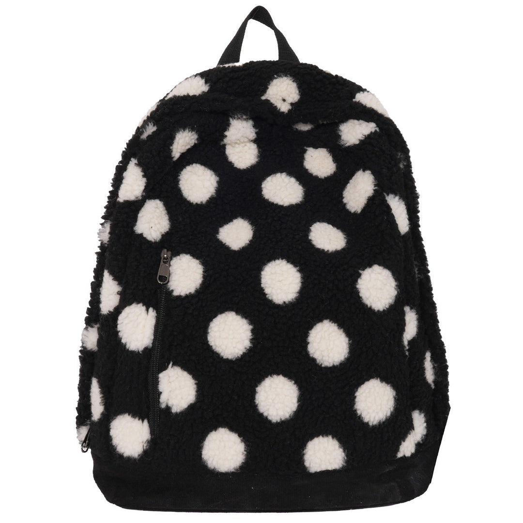 Cozy Fleece Star Print School Backpack