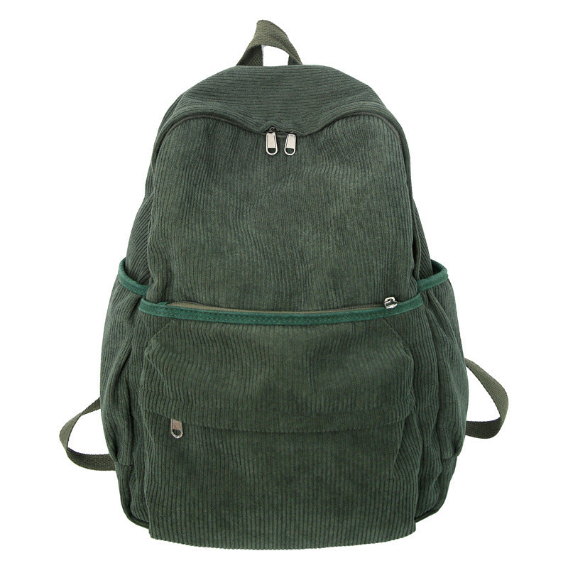 Cozy Corduroy School Backpack