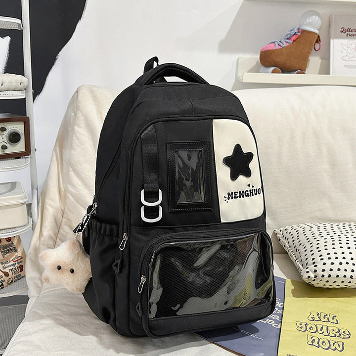 Functional School Backpack with Clear Pocket