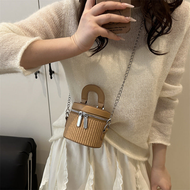 Women's mini backpack handbag with elegant zipper and practical carrying handle
