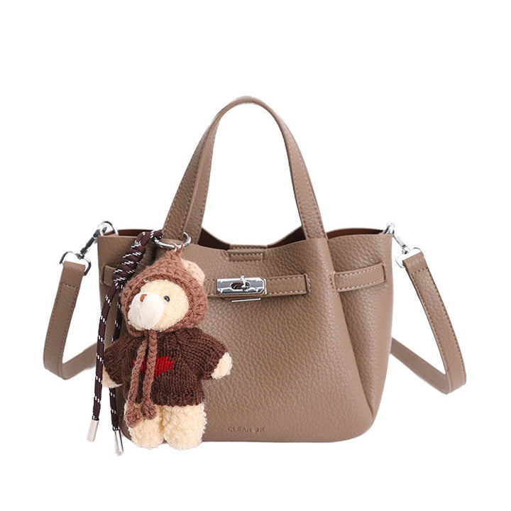 Women’s Mini Handbag with Cute Plush Pendant