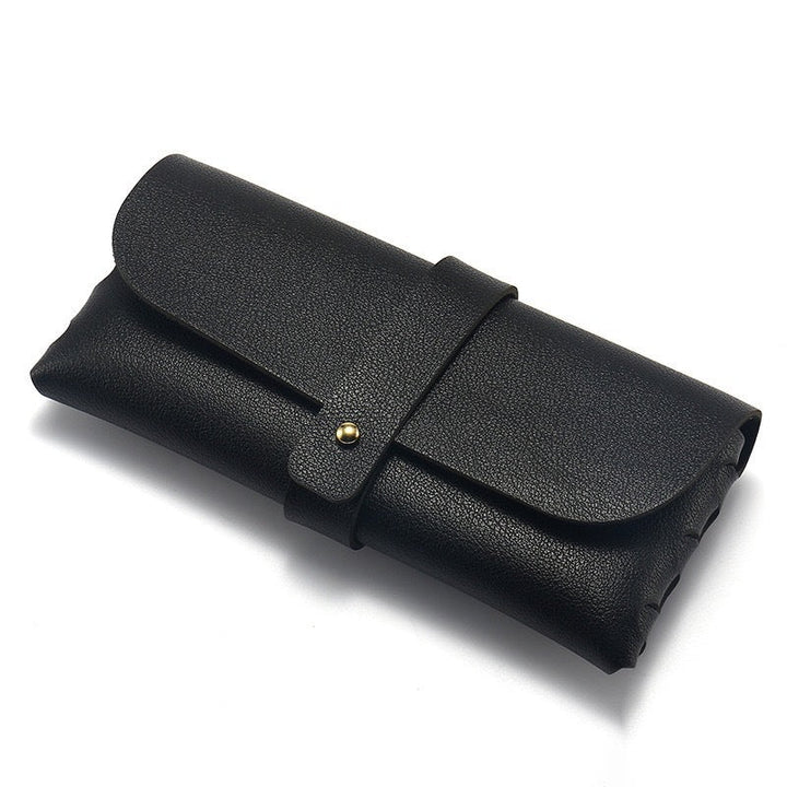 Folding premium soft leather sunglasses roll pouch