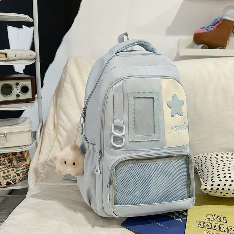 Functional School Backpack with Clear Pocket
