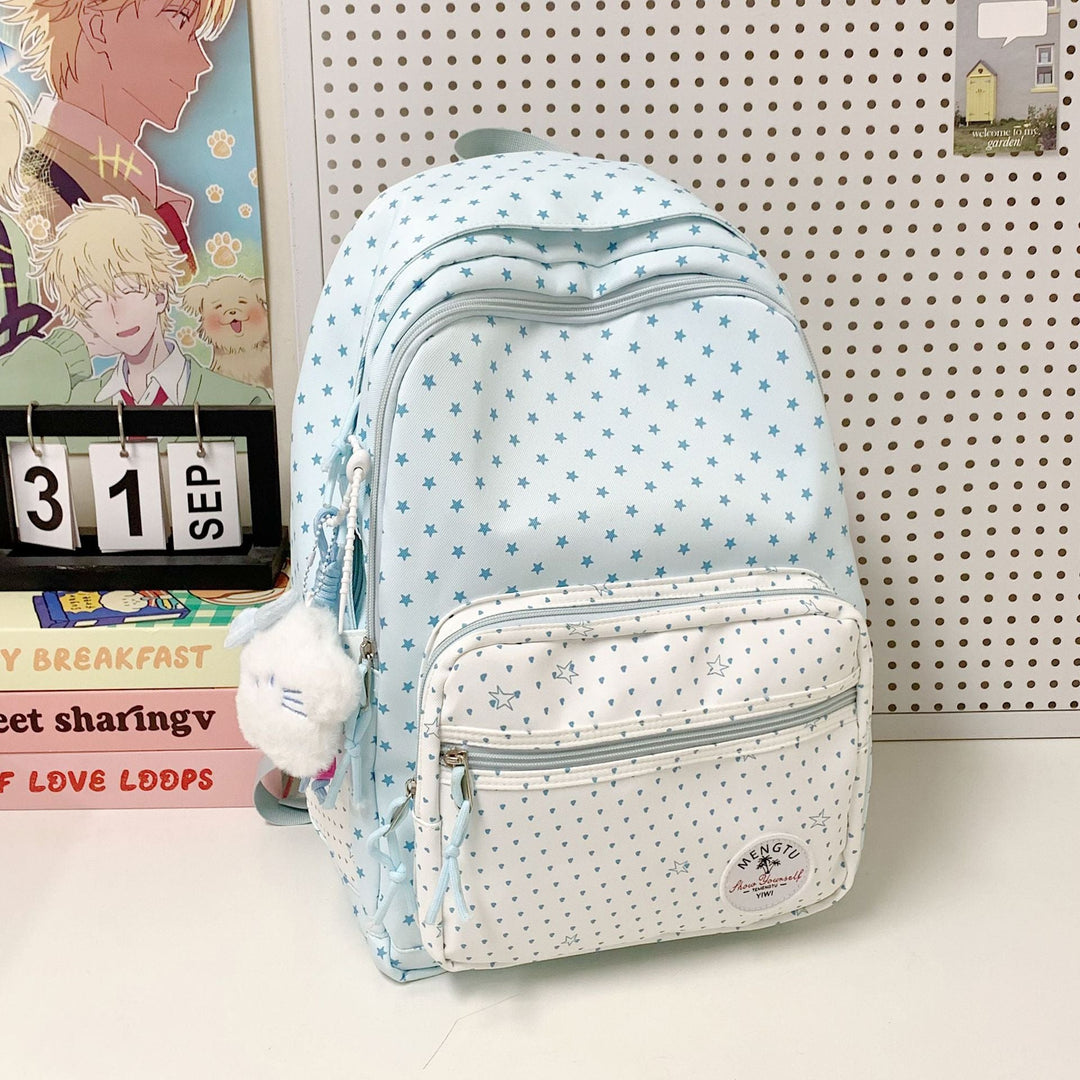Star-Patterned Multi-Compartt Backpack