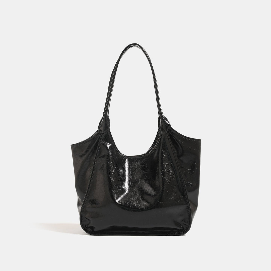 Women’s fashionable tote bag with shiny surface