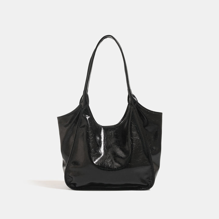 Women’s fashionable tote bag with shiny surface