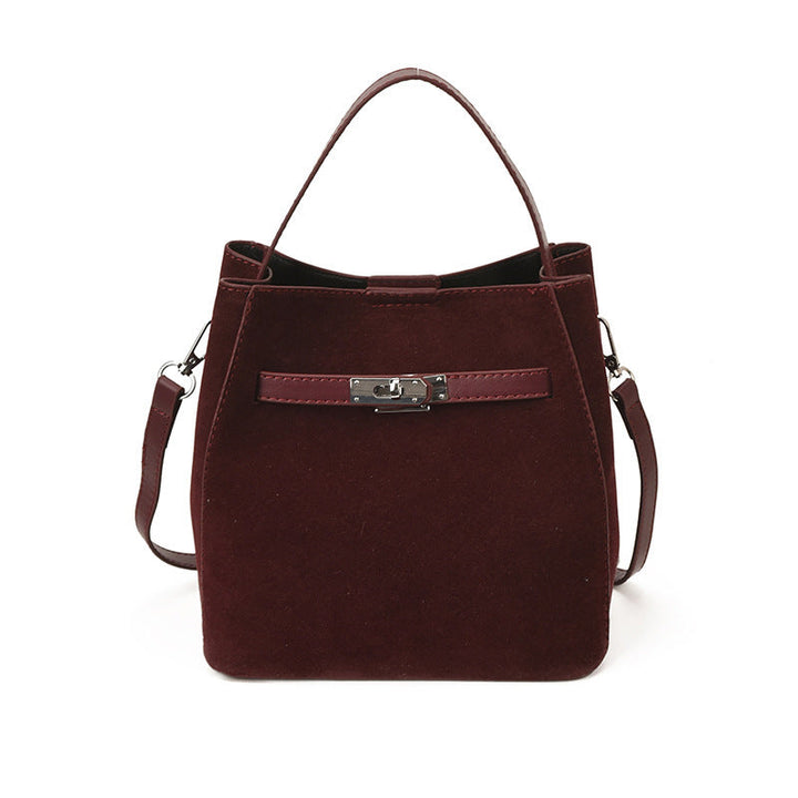 Ladies elegant suede tote bag