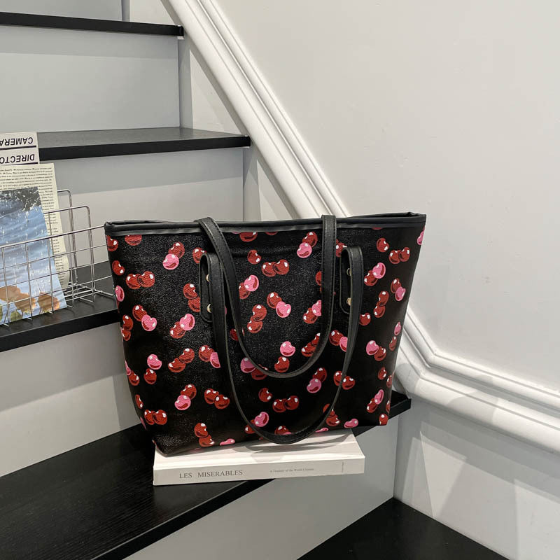 Women's Tote Bag with Fruity Cherry Design