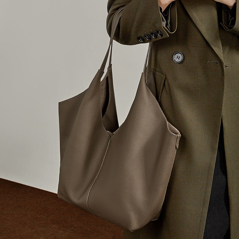 Women's tote bag in modern minimalist design with spacious interior layout