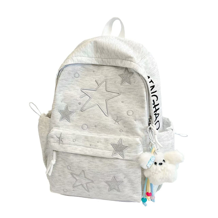Star-Embroidered Lightweight Backpack