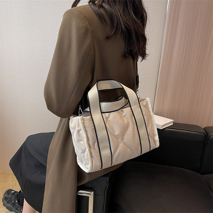 Women's practical shoulder bag with structured details