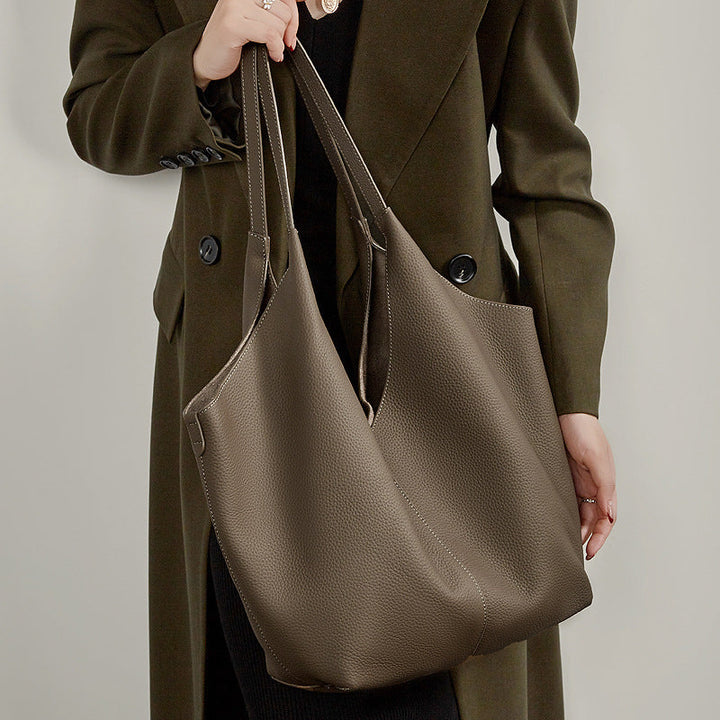 Women's tote bag in modern minimalist design with spacious interior layout