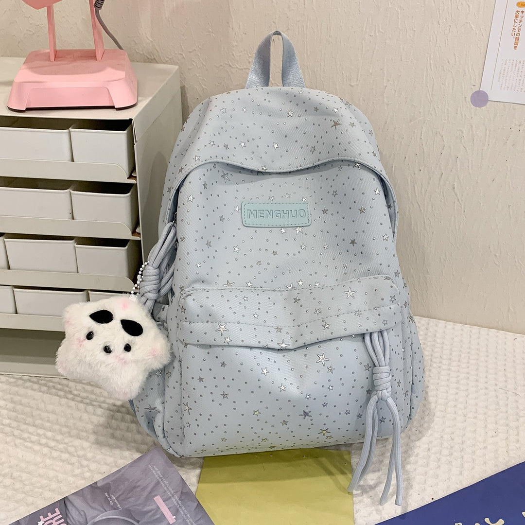 Star-Print Casual School Backpack