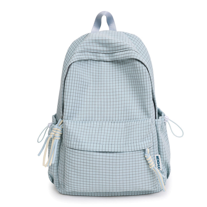 Versatile Lightweight Grid Pattern School Backpack