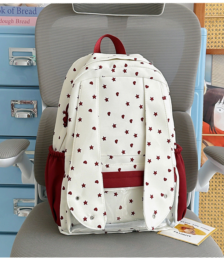 Comfortable Star-Printed School Backpack