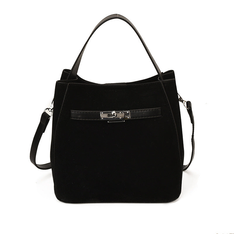 Ladies elegant suede tote bag