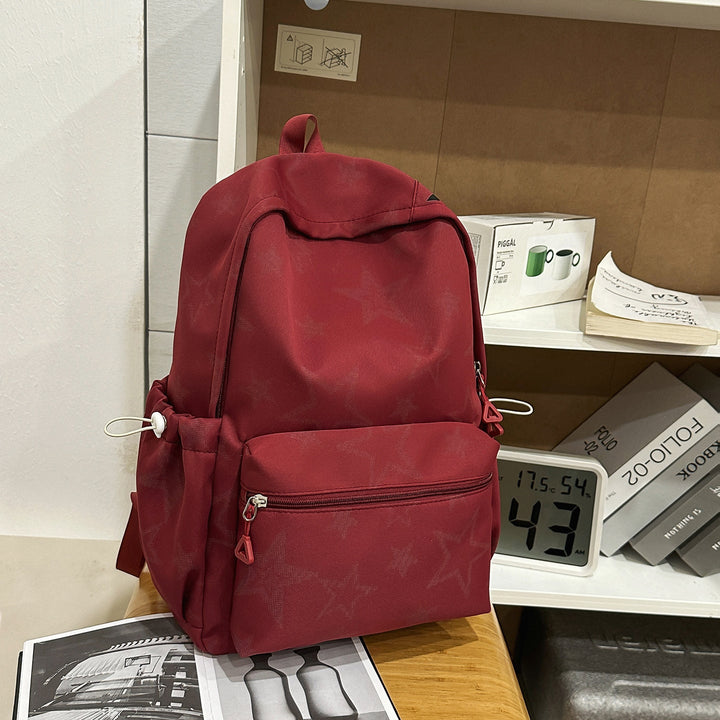 Stylish Star-Embellished Casual School Backpack