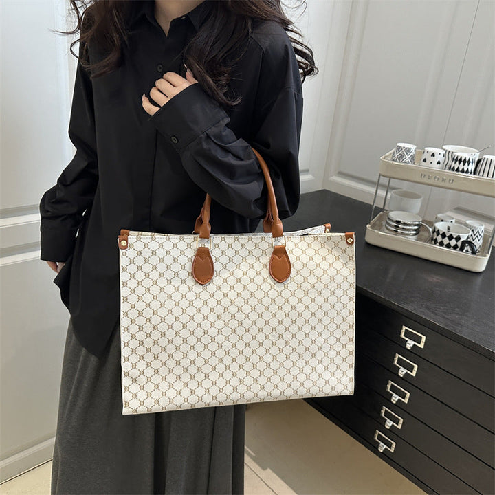 Women elegant tote bag with high-quality monogram design