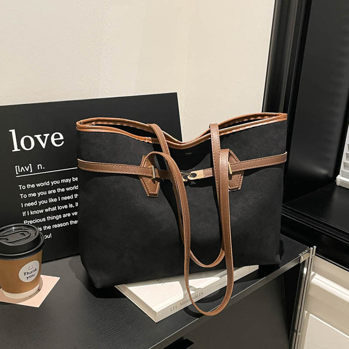 Women versatile tote bag made of soft suede