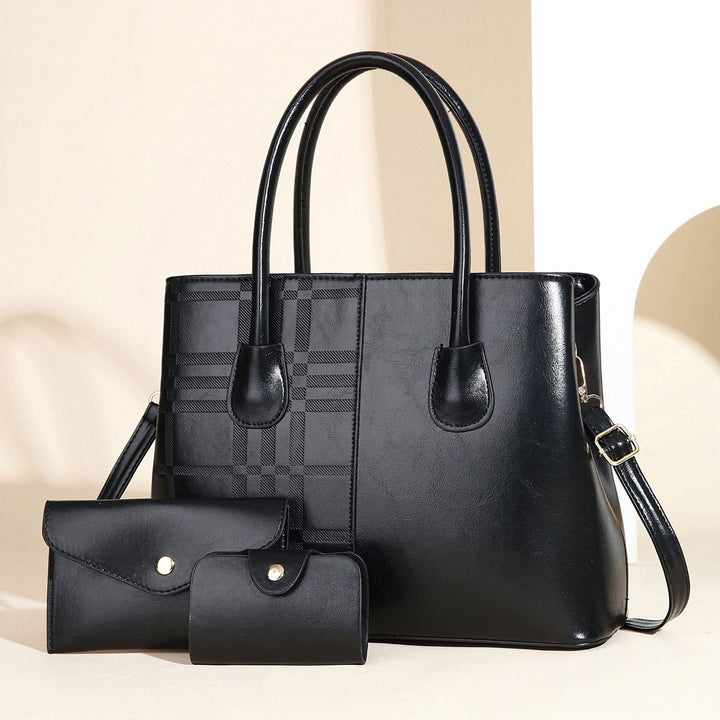 Ladies elegant tote handbag with detachable clutch and additional wallet