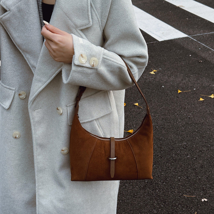 Women high-quality hobo bag made of suede