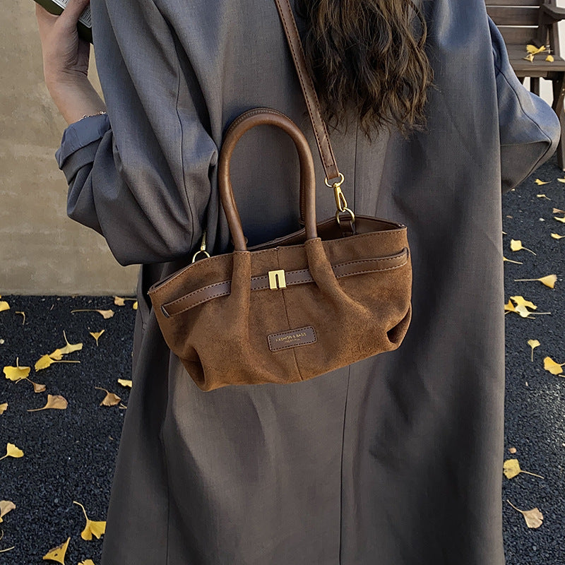 Women trendy hobo bag made of high-quality suede