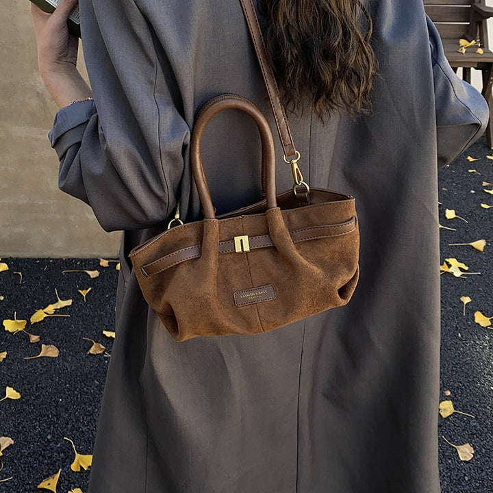 Women trendy hobo bag made of high-quality suede