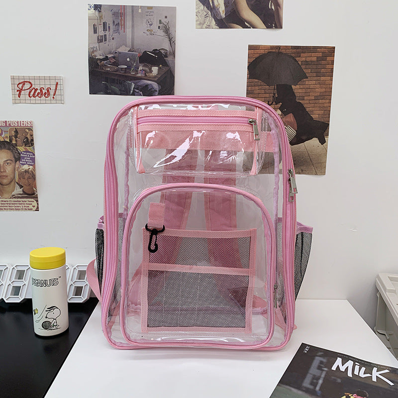 Transparent Multi-Pocket Clear School Backpack