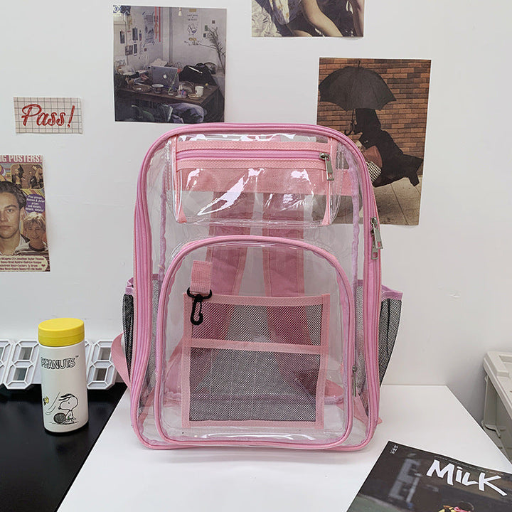 Transparent Multi-Pocket Clear School Backpack