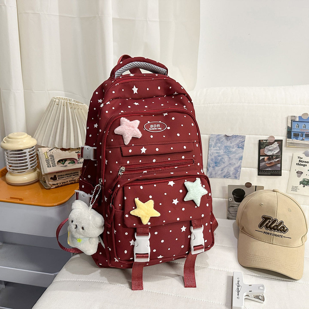 Star-Patterned Multi-Compartt Backpack