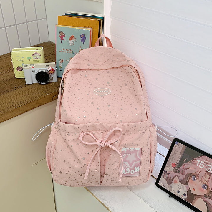 Star-Printed Casual Backpack