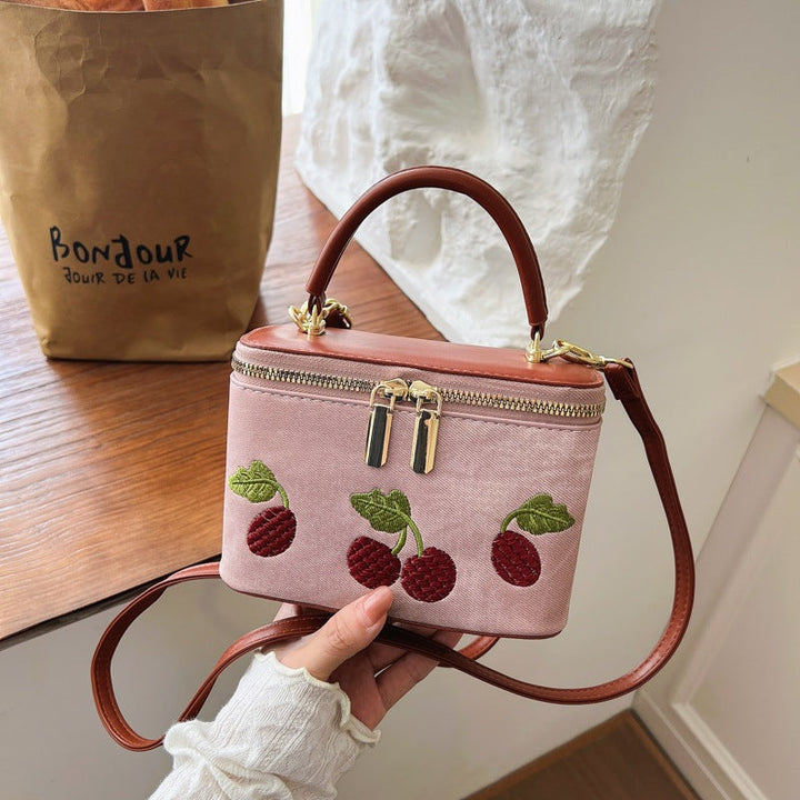 Women's practical shoulder bag with cute fruit motif and practical inner pocket