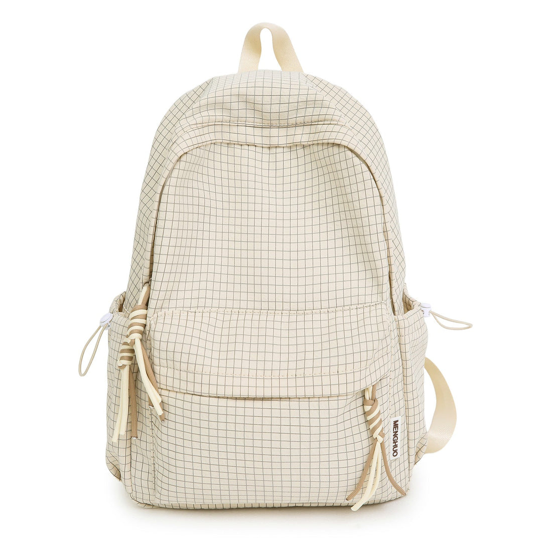 Versatile Lightweight Grid Pattern School Backpack
