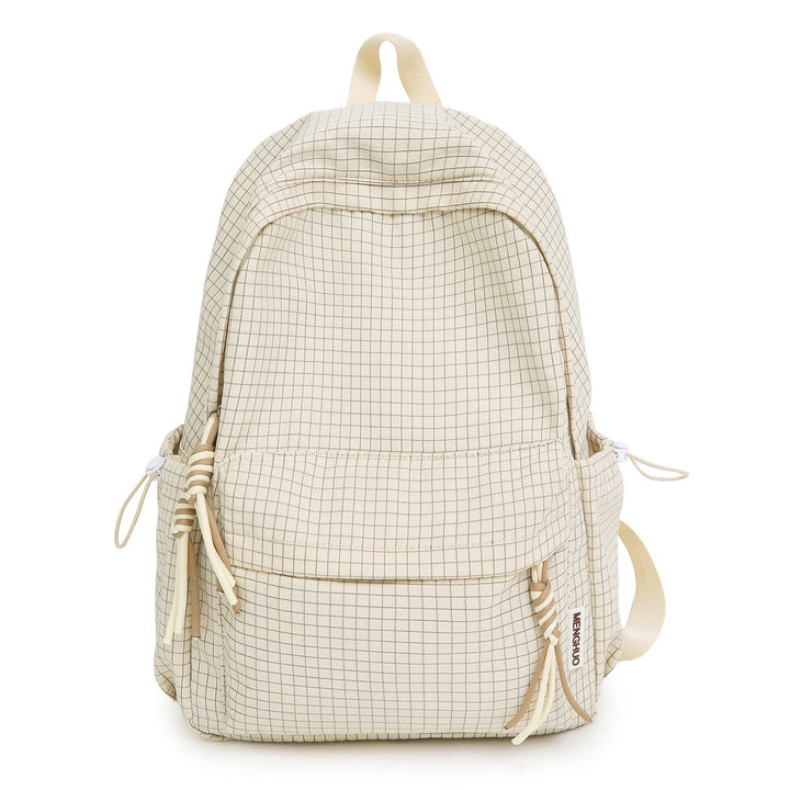 Versatile Lightweight Grid Pattern School Backpack