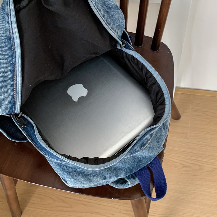 Artistic Denim Backpack