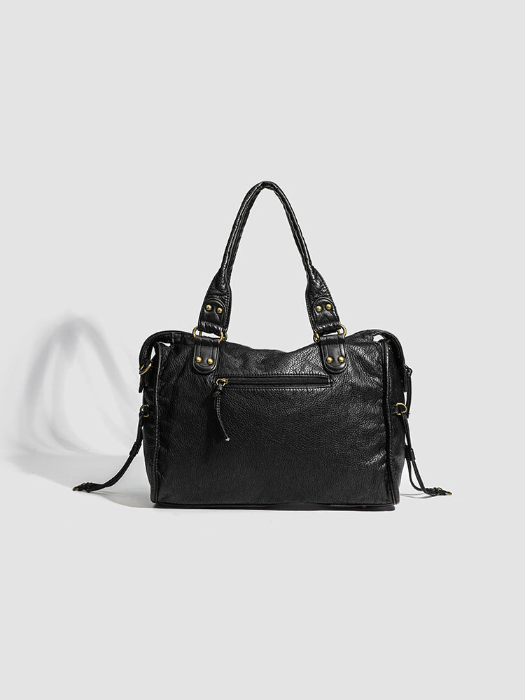Handbag for School Shoulder Strap in Rigid Leather