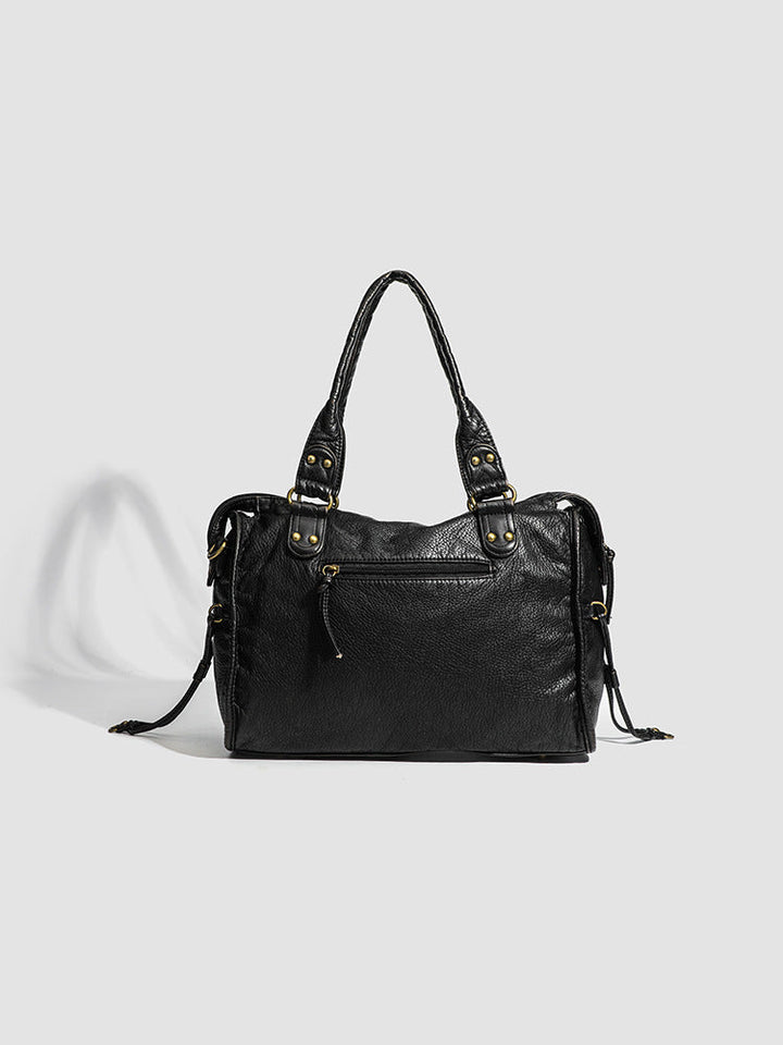 Handbag for School Shoulder Strap in Rigid Leather