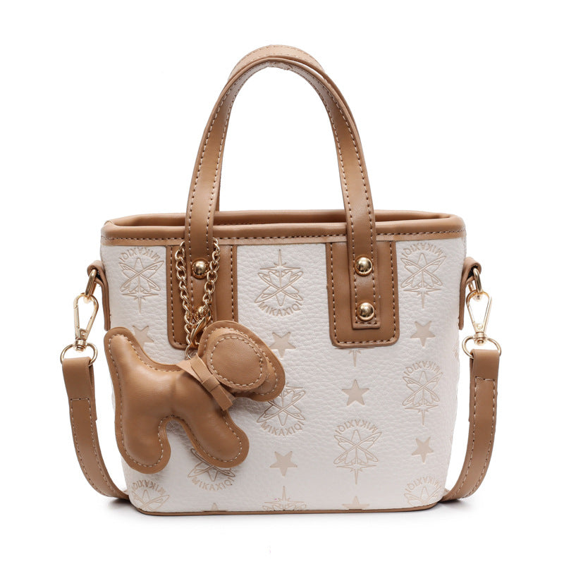 Women's Mini Handbag with Playful Dog Charm