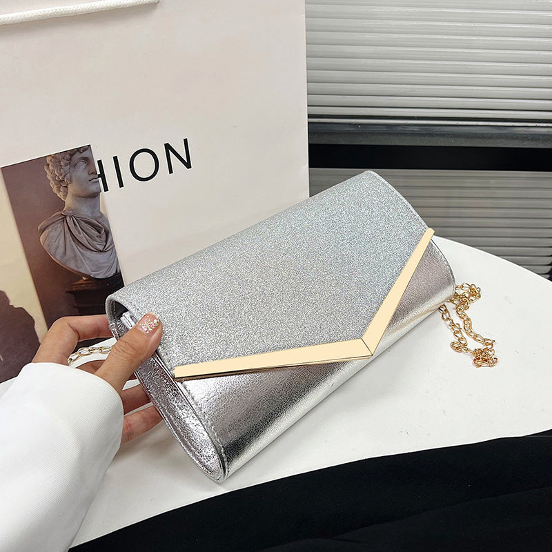 Women elegant clutch bag with glitter accent