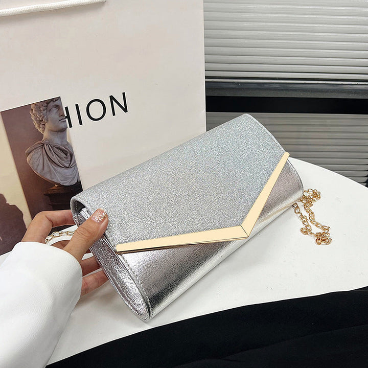 Women elegant clutch bag with glitter accent