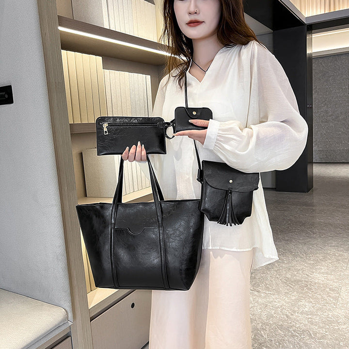 Women's Tote Bag Set with Multifunctional Compartments
