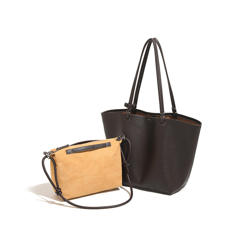Women's tote bag set made of high-quality synthetic leather with practical mini bag