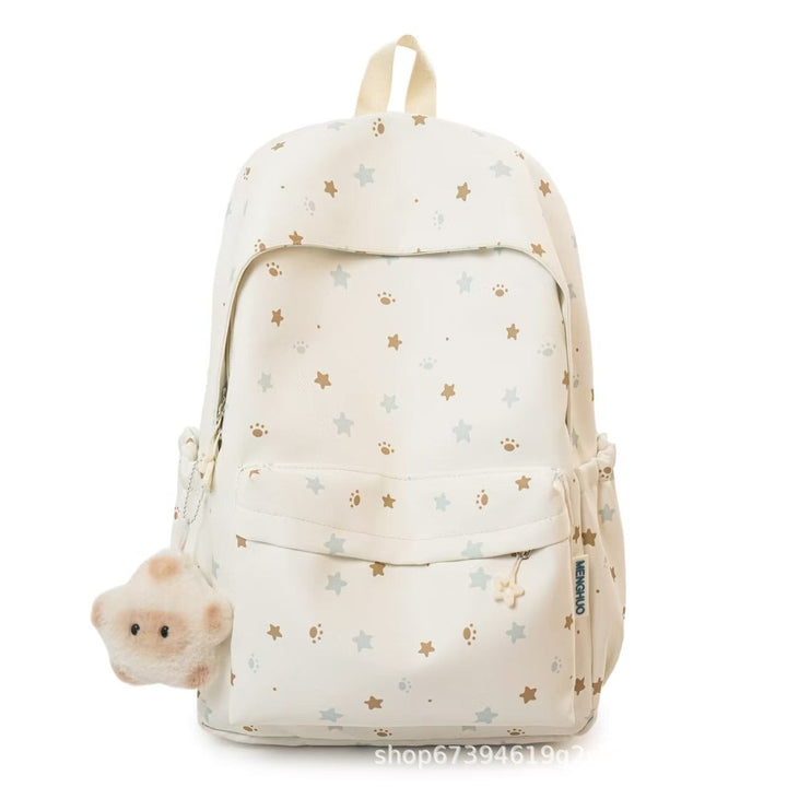 Star-Patterned Soft Fabric Backpack