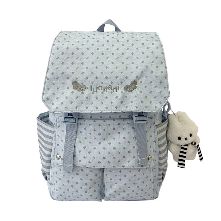 Star-Patterned Multi-Pocket Backpack