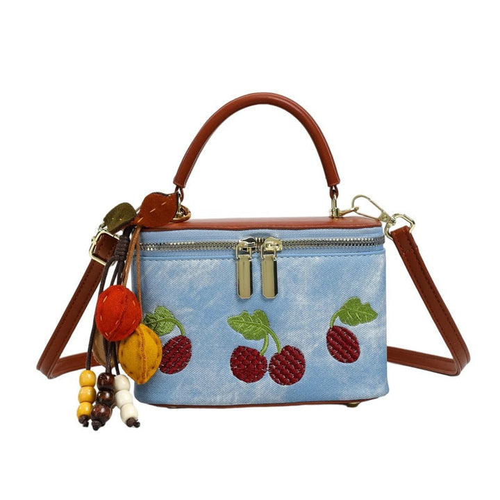 Women's practical shoulder bag with cute fruit motif and practical inner pocket