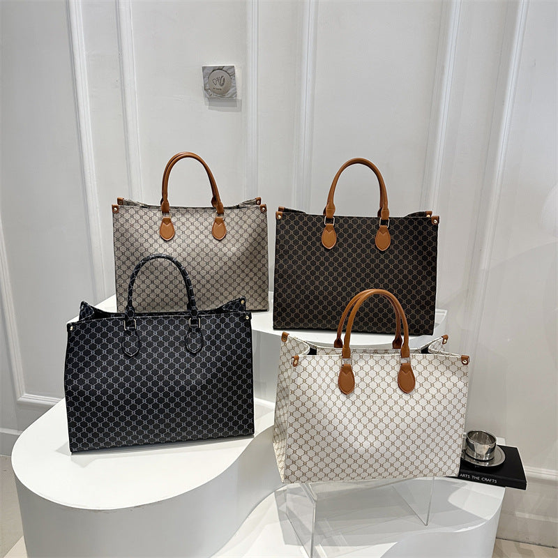 Women elegant tote bag with high-quality monogram design