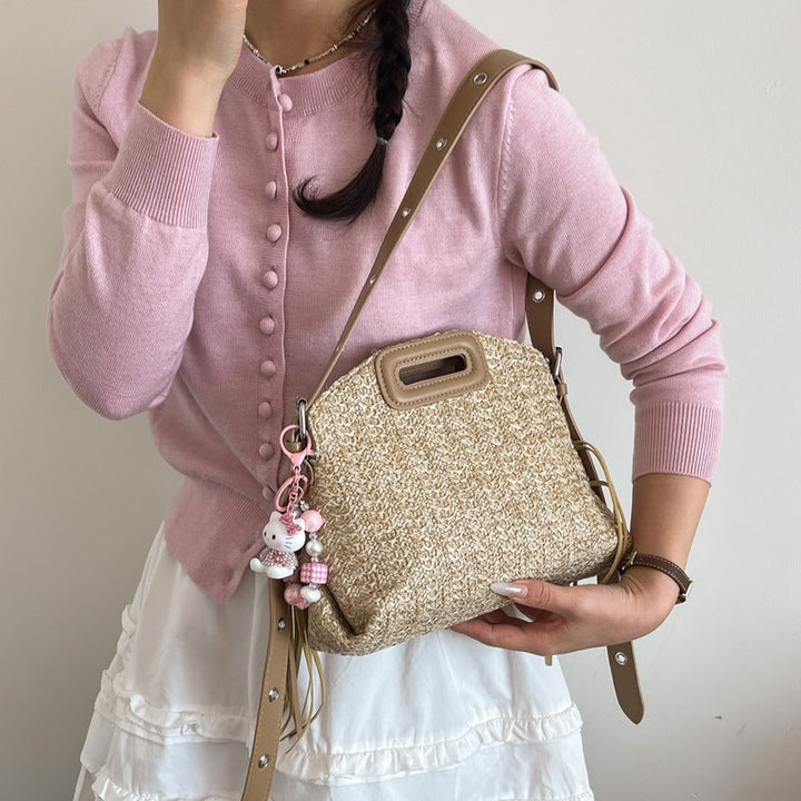 Ladies stylish shoulder bag with decorative fringe detail